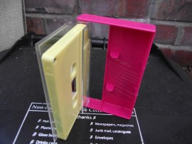 custard yellow cassette and pink case