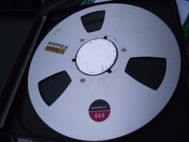 Reel of Ampex 1/4 tape, boxed