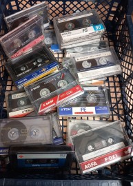 C90 Used branded tapes/cases 40p 