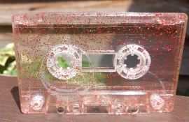 Red Glitter Cassettes - White Hubs