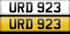 URD 923 number plate