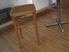 retro wooden stool vinyl top
