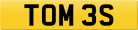TOM 3S number plate